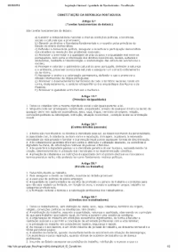 Legislação Nacional - Igualdade de Oportunidades (Constituição)