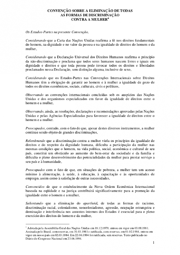 Convenção sobre a Eliminação de Todas as Formas de Discriminação Contra a Mulher