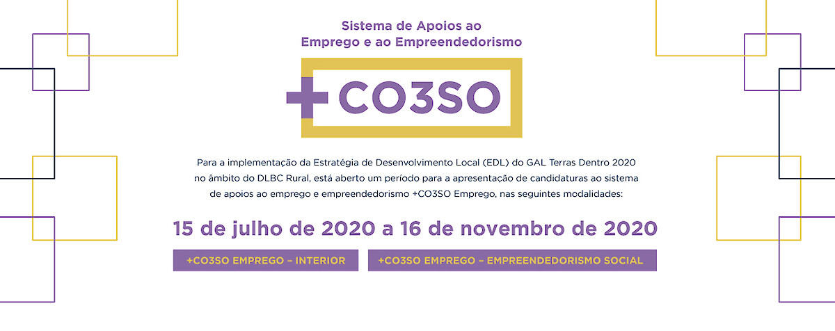 Terras Dentro  +CO3SO EMPREGO - Candidaturas Abertas