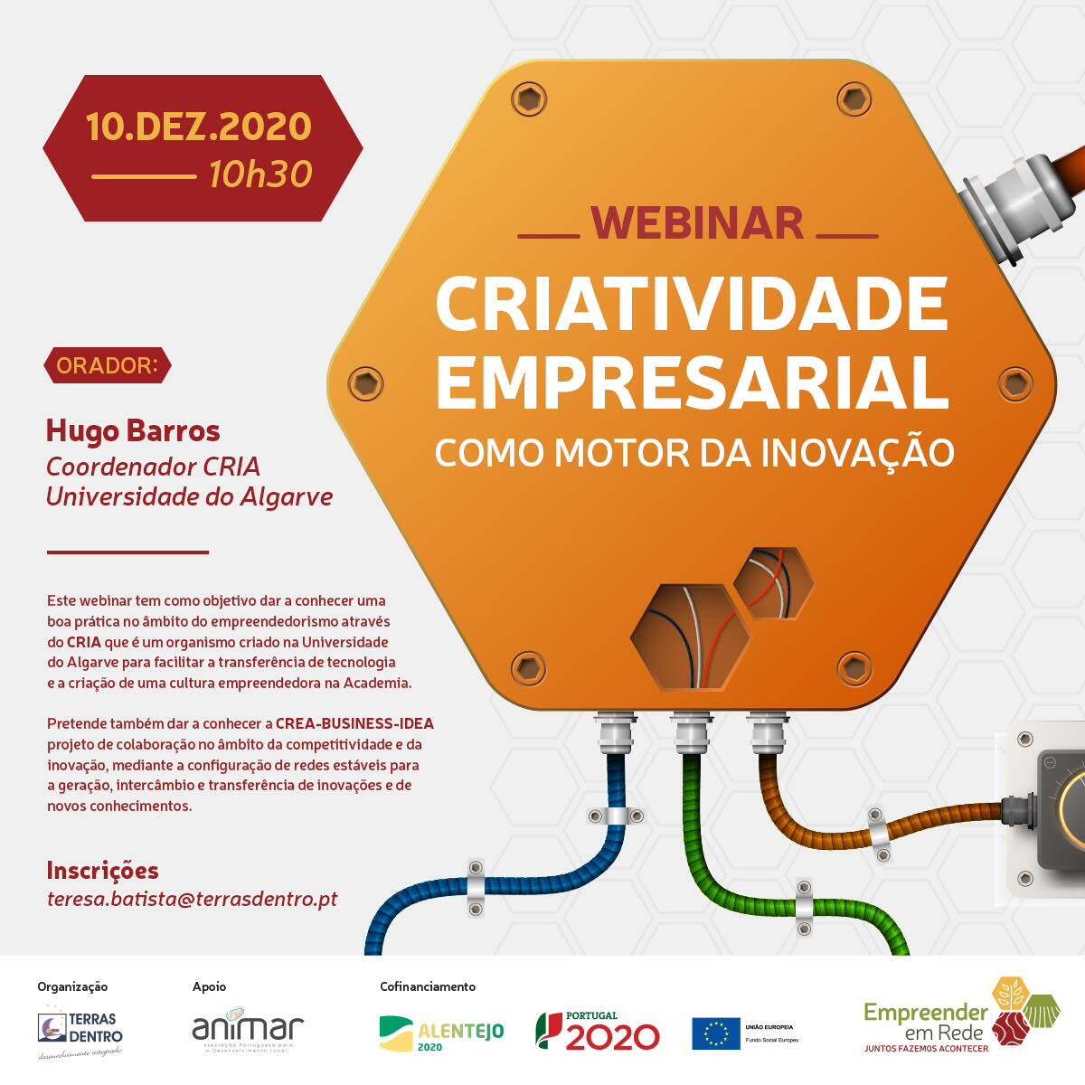Webinar - Criatividade Empresarial como Motor da Inovação