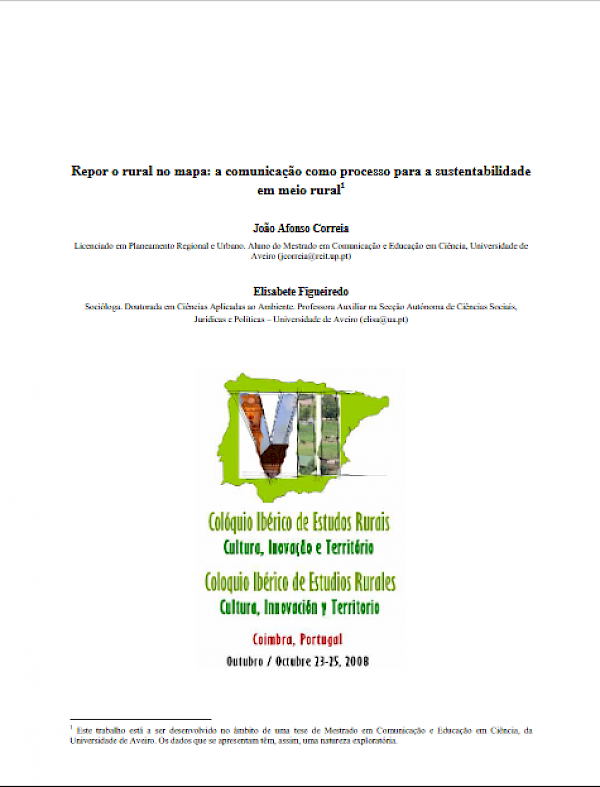 Repor o rural no mapa: a comunicação como processo para a sustentabilidade em meio rural