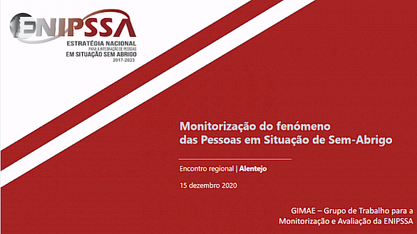 Monitorização do fenómeno das Pessoas em Situação de Sem-Abrigo