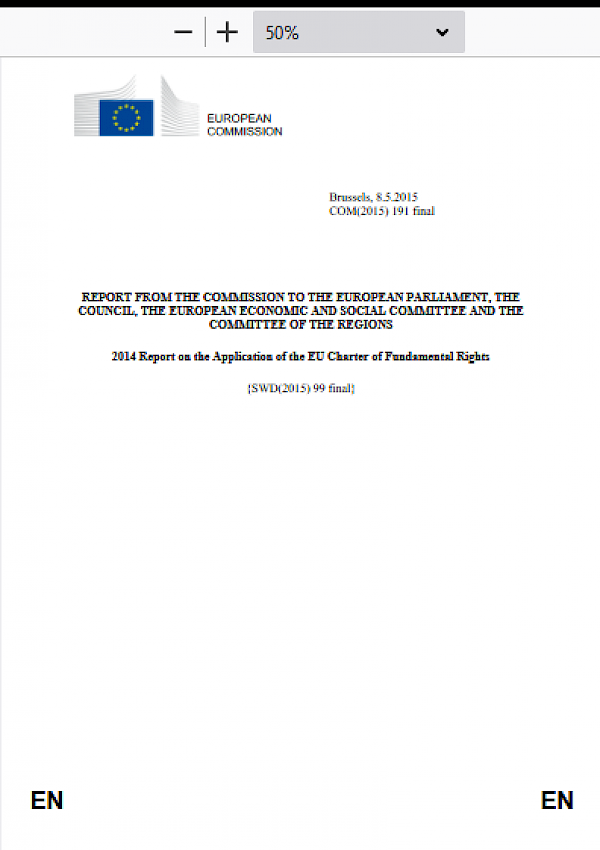 2014 Report on the Application of the EU Charter of Fundamental Rights