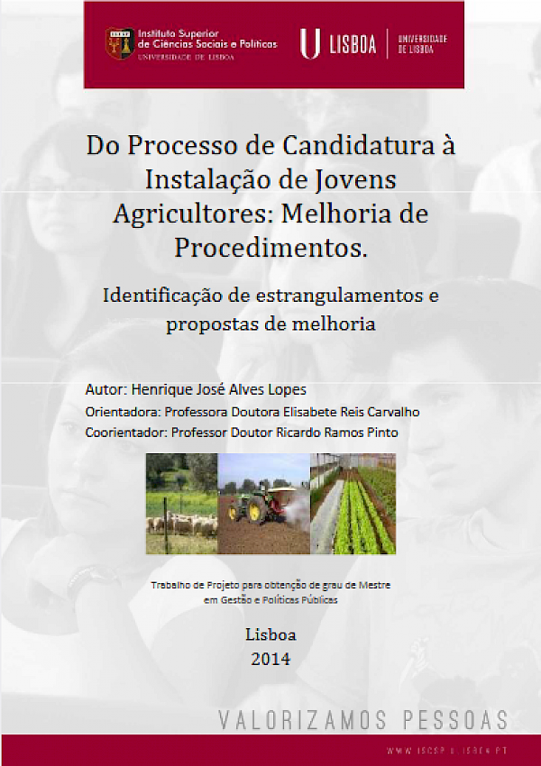 Do Processo de Candidatura à Instalação de Jovens Agricultores: Melhoria de Procedimentos. Identificação de estrangulamentos e propostas de melhoria