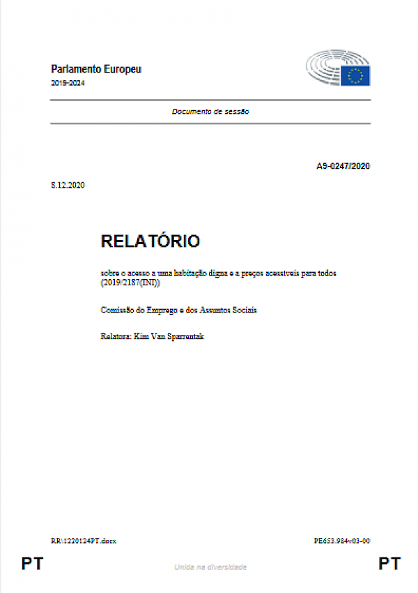 Relatório sobre o acesso a uma habitação digna e a preços acessíveis para todos (2019/2187(INI))