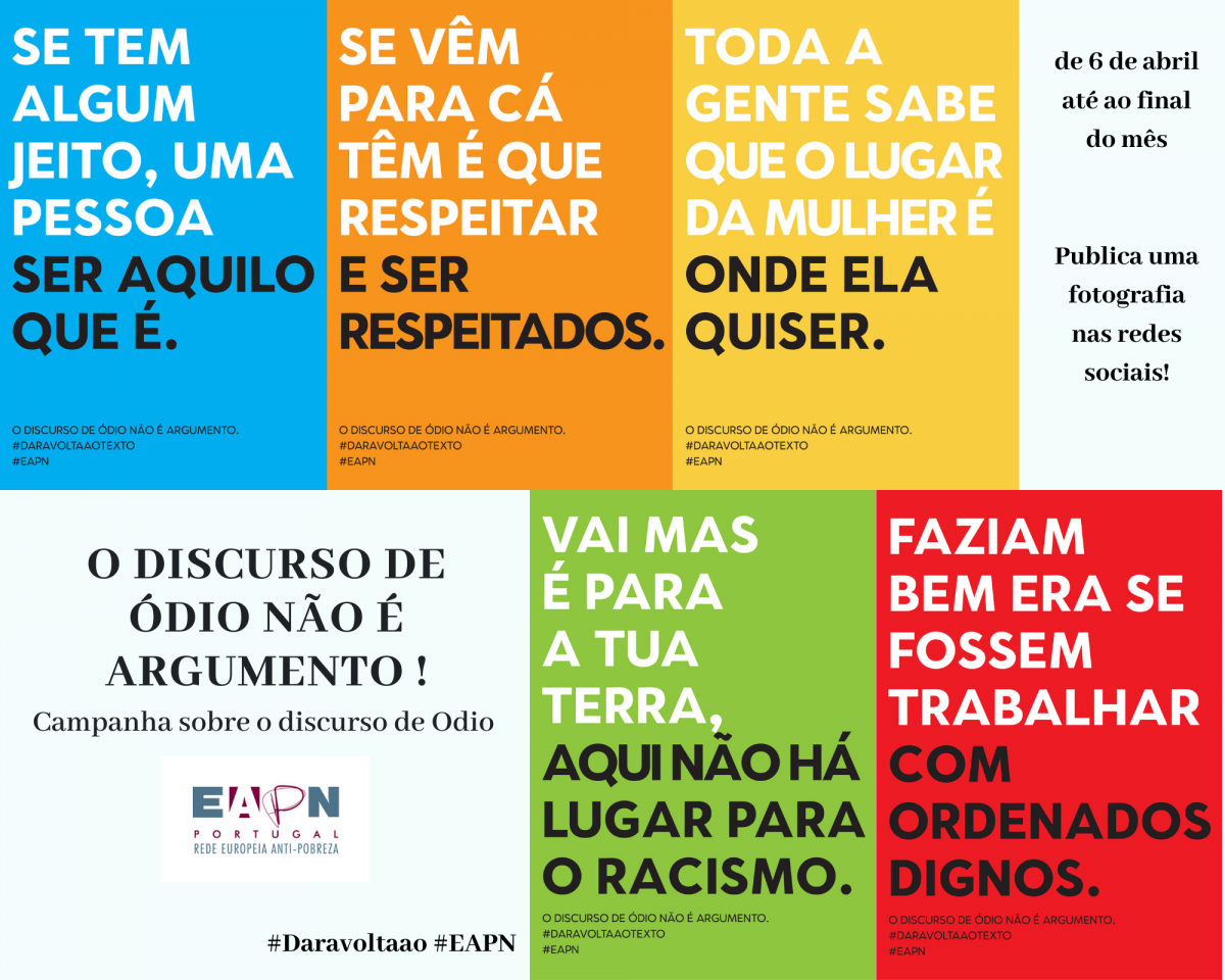 "O Discurso de Ódio não é Argumento" – Para a Semana da interculturalidade, apoia a campanha sobre o discurso de Odio promovida pela EAPN