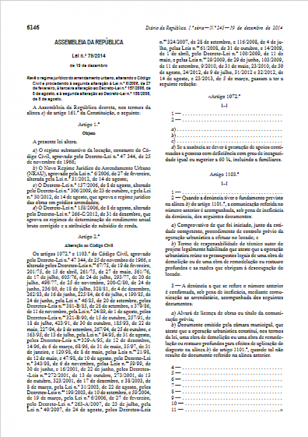 Regime jurídico do arrendamento urbano