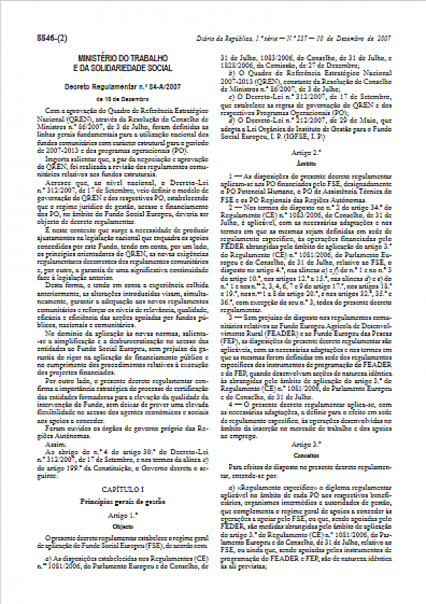 Regulamento Geral do FSE