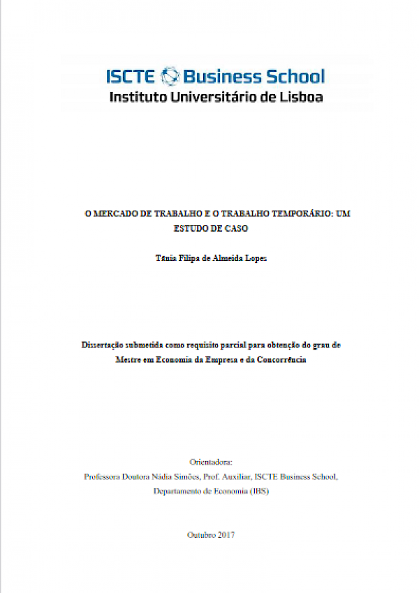 O mercado de trabalho e o trabalho temporário: um estudo de caso