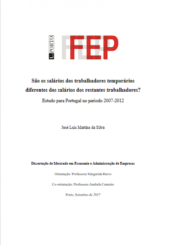 São os salários dos trabalhadores temporários diferentes dos salários dos restantes trabalhadores? (Estudo para Portugal no período 2007-2012)