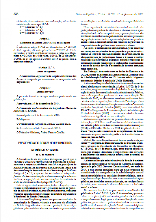 Delegação de competências sociais para as autarquias locais (Decreto-Lei Decreto-Lei n.º 30/2015)