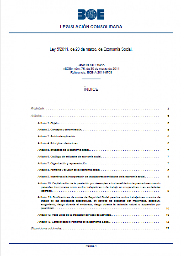 Ley de Economia Social (Ley 5/2011)