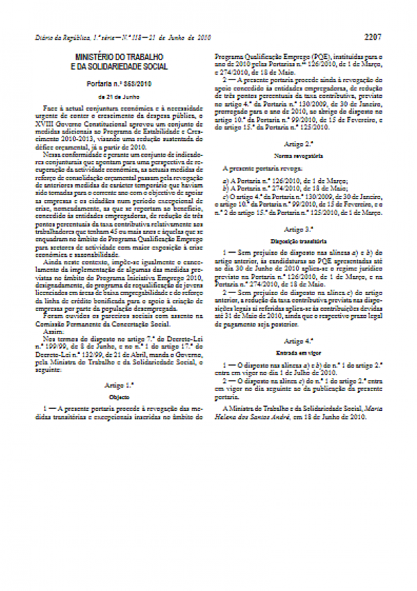 Trabalhadores com 45 ou mais anos - Revogada redução da taxa contributiva