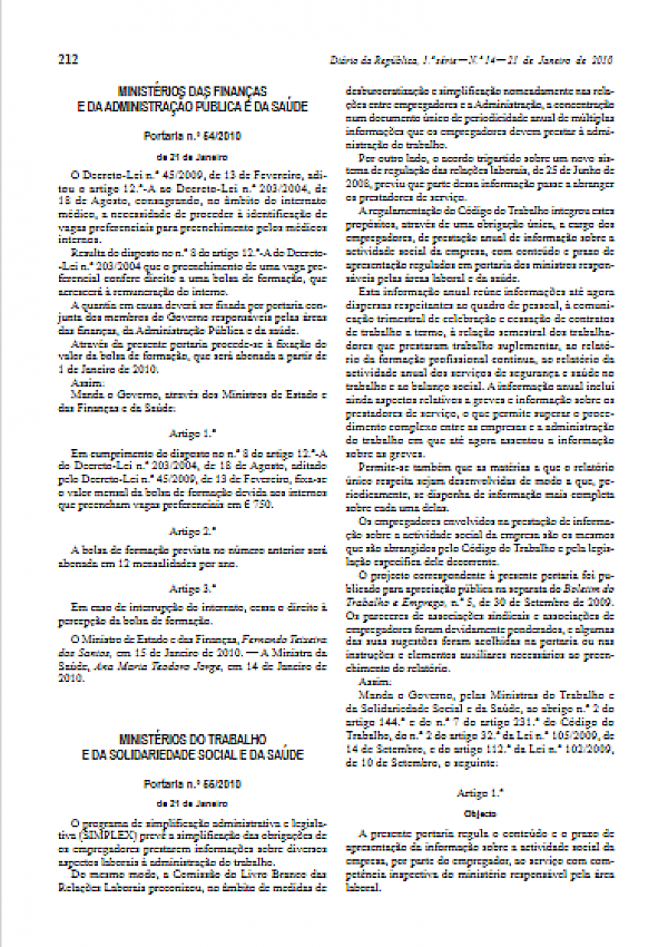 Actividade Social da Empresa (Portaria 55/2010)