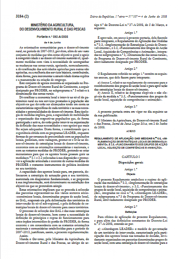 PRODER - Portaria nº 392-A/2008