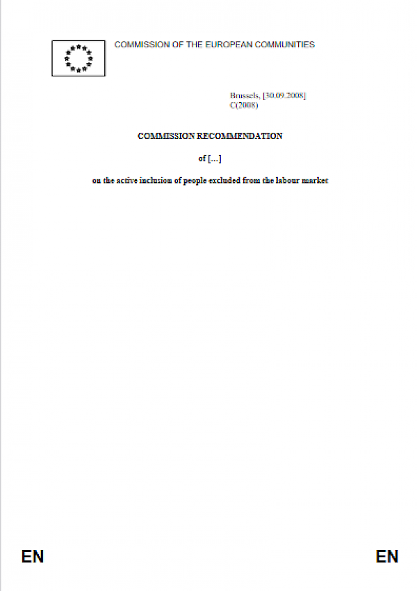 Commission Recommendation of on the active inclusion of people excluded from the labour market