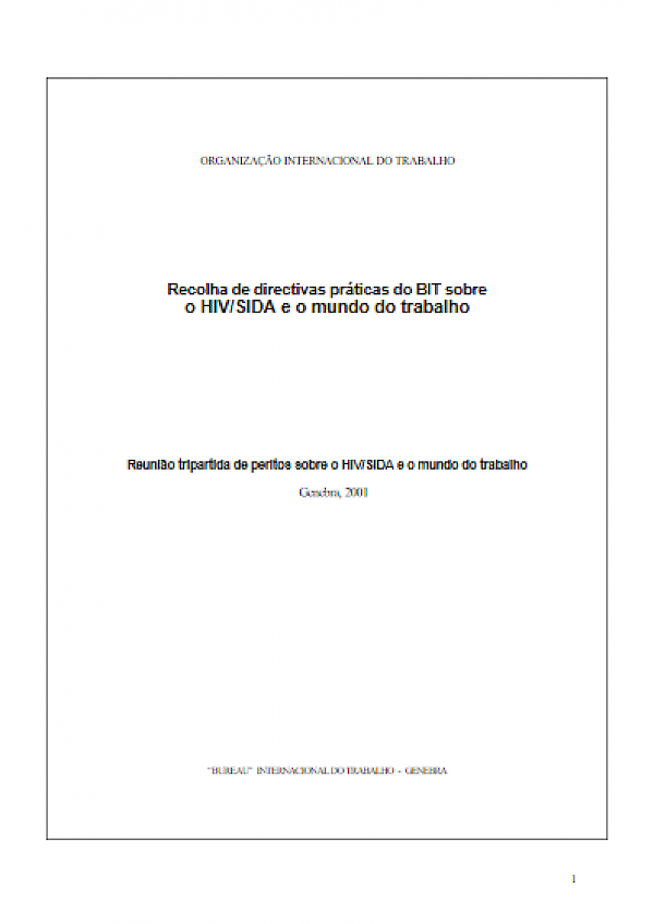 Recolha de directivas práticas do BIT sobre o HIV/SIDA e o mundo do trabalho