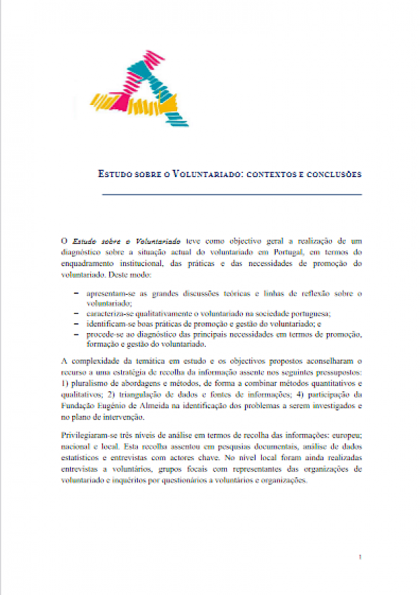Estudo sobre o Voluntariado: contextos e conclusões
