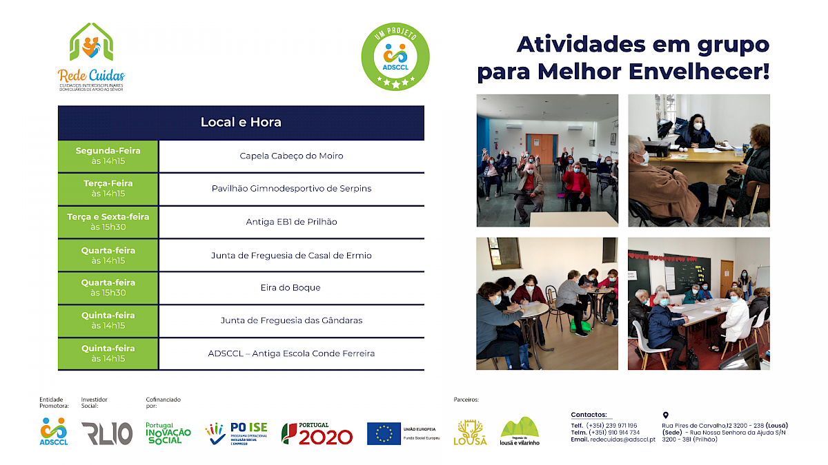Atividades em grupo para melhor Envelhecer acontecem na Lousã! | Rede Cuidas | ADSCCL