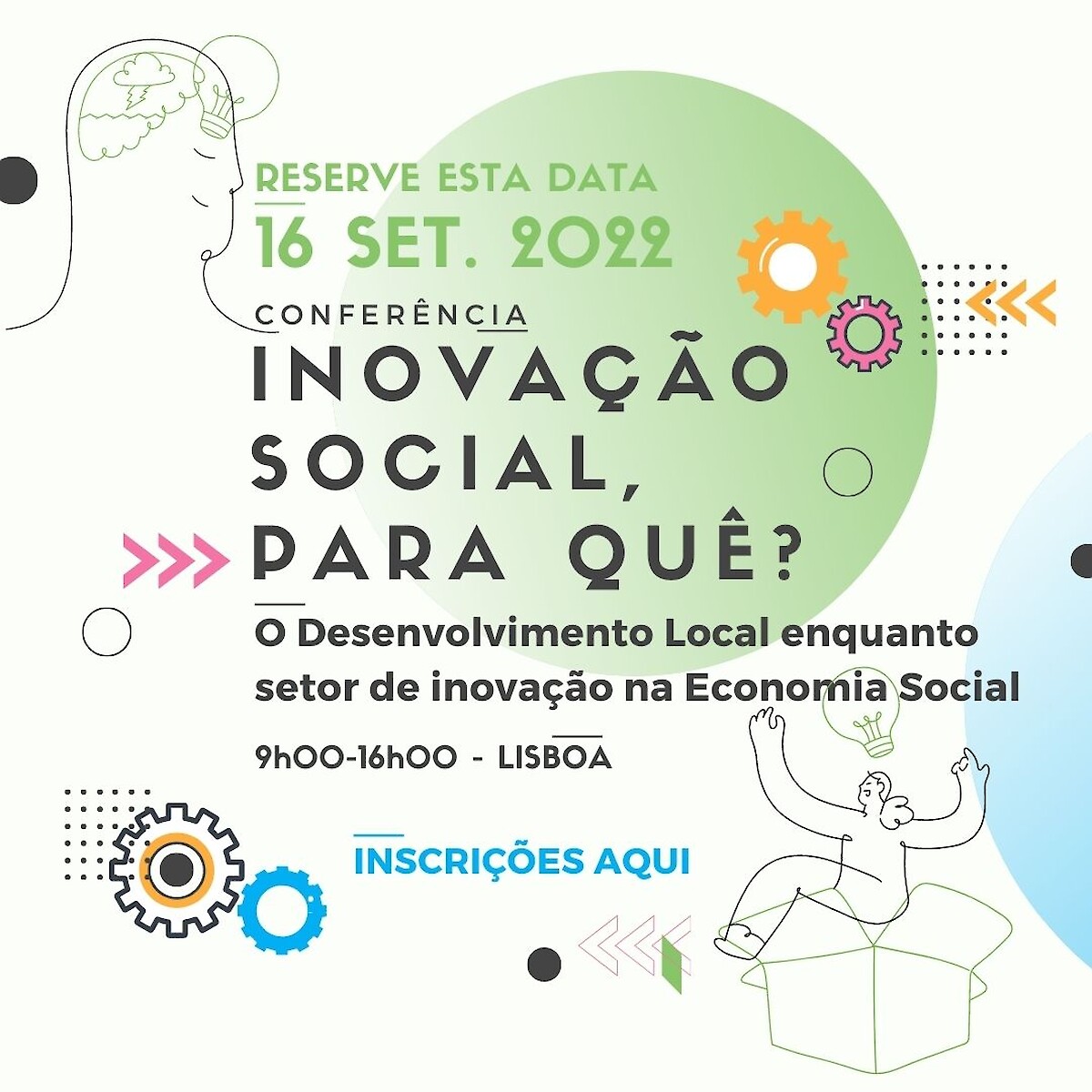 Conferência "Inovação Social, para quê? O Desenvolvimento Local enquanto setor de inovação na Economia Social" | 16 de setembro 2022